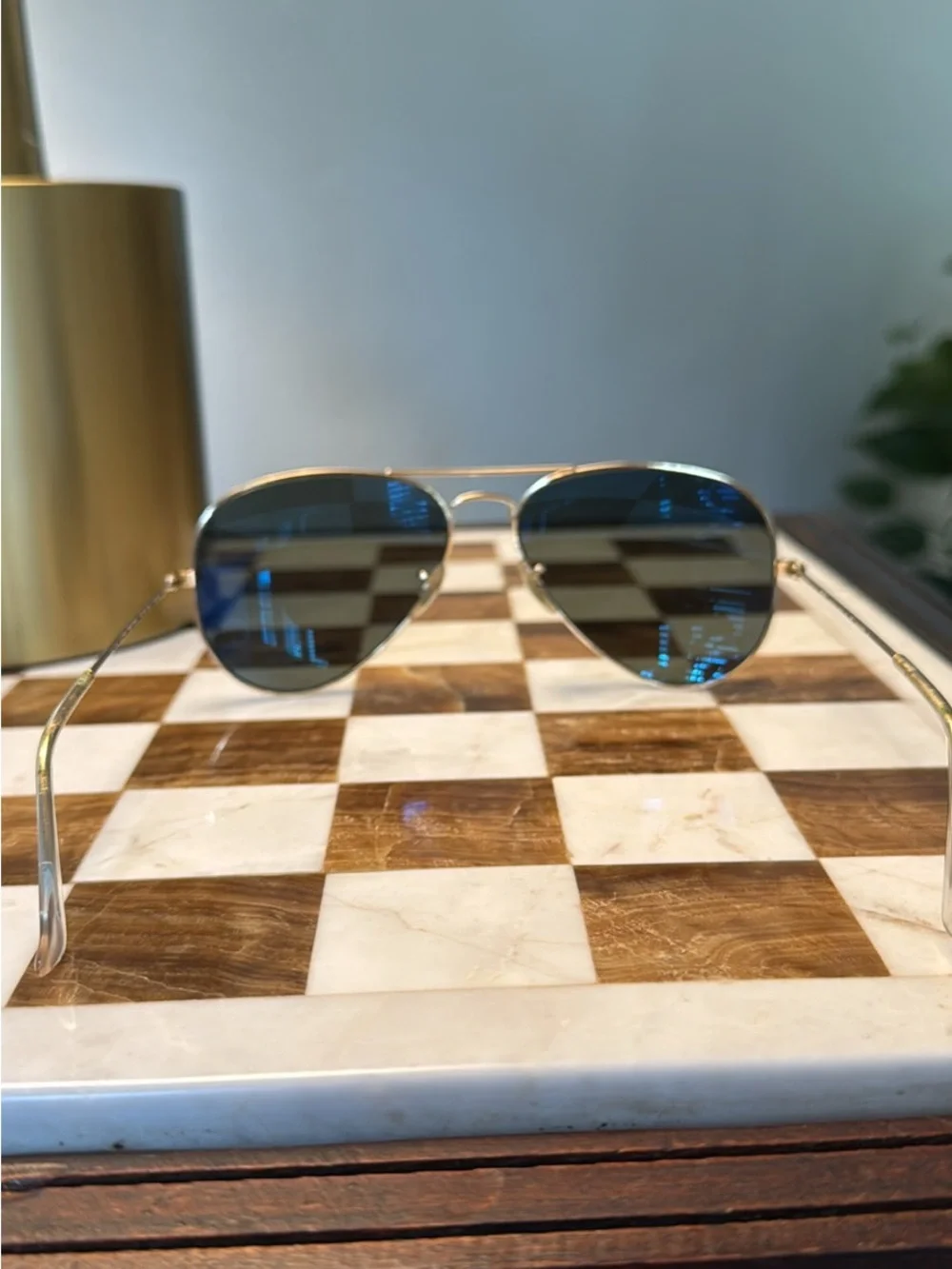 Ray-Ban Gold Aviator Classic - RB3025 - Sunglasses with Dark Green Lenses
